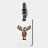 Moose Christmas Tree Lights Funny Xmas Moose Lover Gepäckanhänger (Vorderseite vertikal)