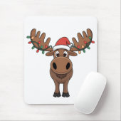 Moose Christmas Tree Lights Funny Xmas Moose Lover Mousepad (Mit Mouse)
