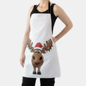 Moose Christmas Tree Lights Funny Xmas Moose Lover Schürze (InSitu)