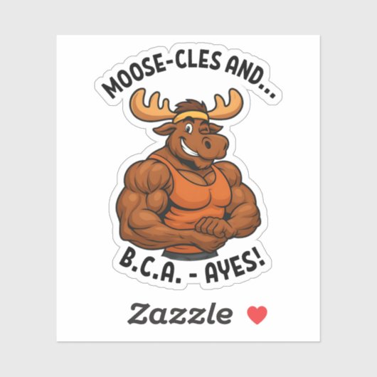 Moose-cles and BCAAs – Funny Gym Moose Workout Aufkleber (Blatt)