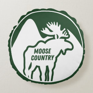 Moose Country Mountains Rundes Kissen