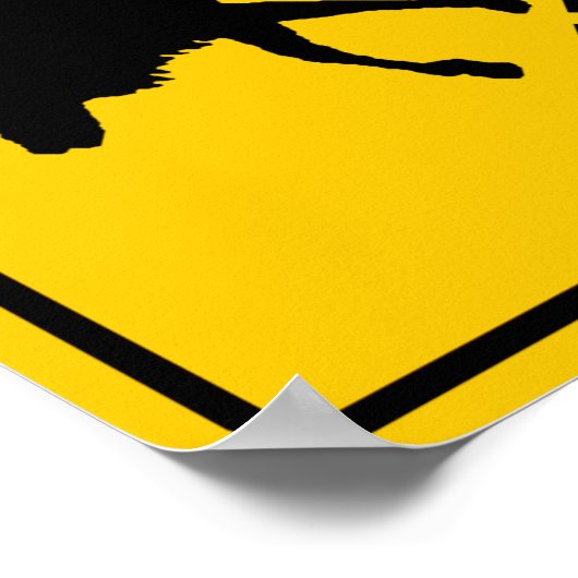 Moose Crossing Highway-Zeichen Poster (Ecke)