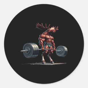 Moose DeadHebe Gym Spaß Weightlift Fitness Runder Aufkleber