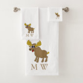 Moose Design Monogrammed Badhandtuch Set (Insitu)