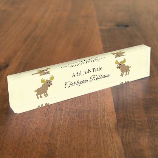 Moose Design Namensplakette (Seite)