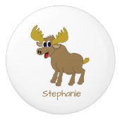 Moose Design Personalisiert Keramikknauf (Vorderseite)
