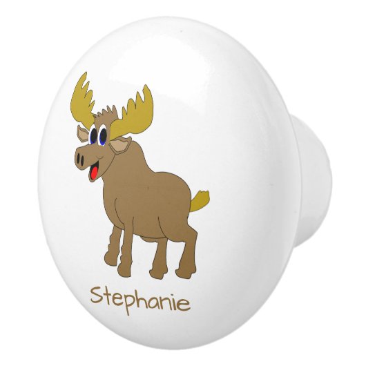 Moose Design Personalisiert Keramikknauf (Rechts)