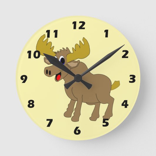 Moose Design Runde Wanduhr (Vorderseite)