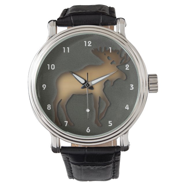 Moose Design Watch von Leslie Harlow 528 Armbanduhr (Vorderseite)