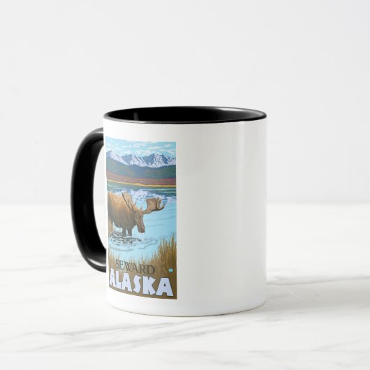 Moose Drink am See - Seward, Alaska Tasse (Vorderseite Links)