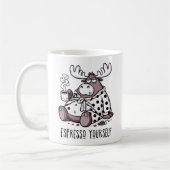 Moose Drink Kaffee in einem Polka Dot Robe Kaffeetasse (Links)