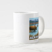 Moose Drink Water Vintage Reiseplan Jumbo-Tasse (Vorderseite Rechts)