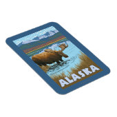 Moose Drink Water Vintage Travel Poster Magnet (Rechte Seite)