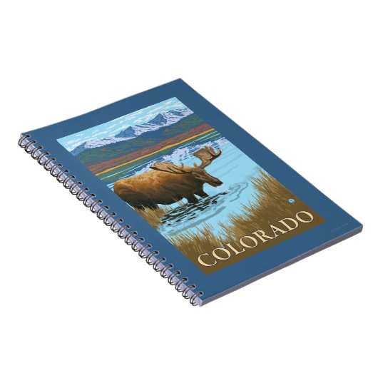 Moose DrinkingColorado Notizblock (Rechte Seite)