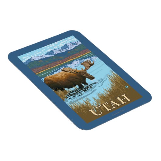 Moose DrinkingUtah Magnet (Rechte Seite)
