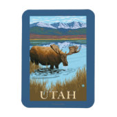 Moose DrinkingUtah Magnet (Vertikal)