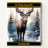 Moose durch einen friedlichen Winterwald Notizblock (Rückseite)