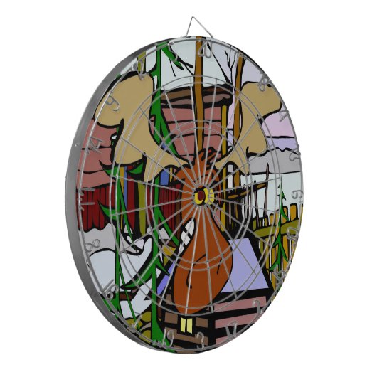 Moose Face Darts Dartscheibe (Vorderseite Links)