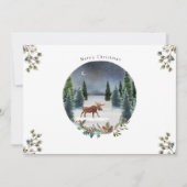 Moose Forest Moon Nature Weihnachtskarte Karte (Vorderseite)