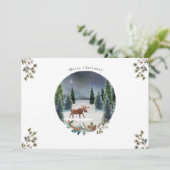 Moose Forest Moon Nature Weihnachtskarte Karte (Stehend Vorderseite)