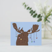 Moose Frohe Weihnachts-Postkarte Postkarte (Stehend Vorderseite)