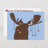 Moose Frohe Weihnachts-Postkarte Postkarte (Vorne/Hinten)