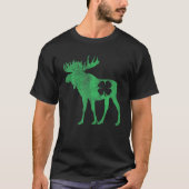 Moose Gift St. Patrick's Day Kleeblatt Clover Iris T-Shirt (Vorderseite)