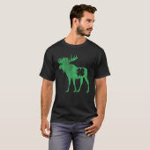 Moose Gift St. Patrick's Day Kleeblatt Clover Iris T-Shirt (Vorne ganz)