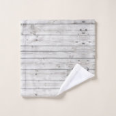 Moose Gray Wood Pattern Personalisiert Badhandtuch Set (Waschlappen)