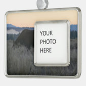 Moose Grazing at Sunrise at Grand Teton Rahmen-Ornament Silber (Links)