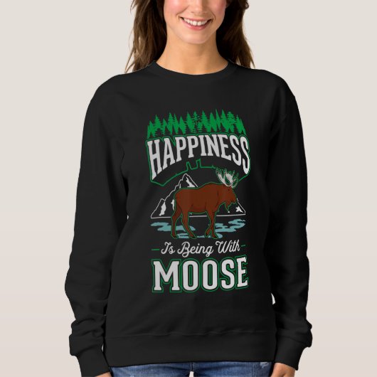 Moose Happiness Scandinavia Moose Antler Sweatshirt (Vorderseite)