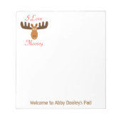 Moose Head_I Liebe Lucy_personalisiert Notizblock (Vorderseite)
