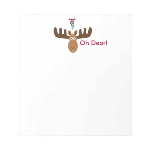 Moose Head_Mistletoe_Oh Lieber! Notizblock (Vorderseite)