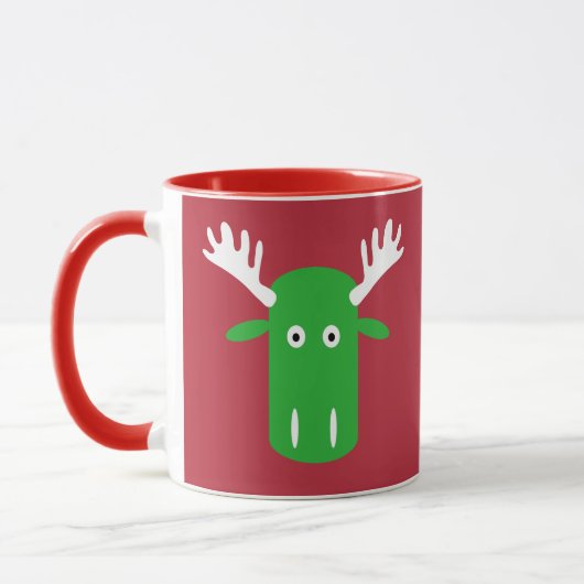 Moose Head Pop Art benutzerdefinierte Monogramm-Ta Tasse (Links)
