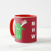 Moose Head Pop Art benutzerdefinierte Monogramm-Ta Tasse (Vorderseite Links)