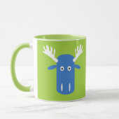 Moose Head Pop Art kundenspezifische Monogramm-Tas Tasse (Links)