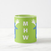 Moose Head Pop Art kundenspezifische Monogramm-Tas Tasse (Zentrum)