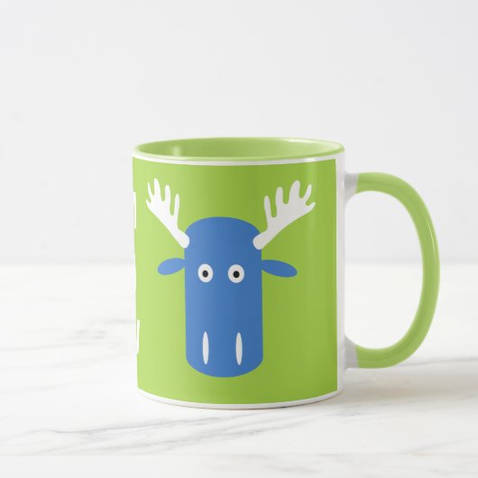 Moose Head Pop Art kundenspezifische Monogramm-Tas Tasse (Rechts)