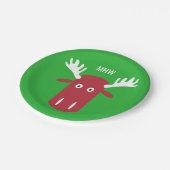 Moose Head Pop Art kundenspezifische Monogramm-Tel Pappteller (Schrägansicht)