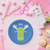 Moose Head Pop Art kundenspezifische Monogramm-Tel Pappteller (Party)