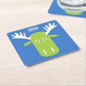 Moose Head Pop Art kundenspezifische Monogramm-Unt Rechteckiger Pappuntersetzer (angewinkelt)