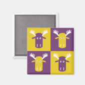 Moose Head Pop Art Magnet (Vorderseite/Rückseite)