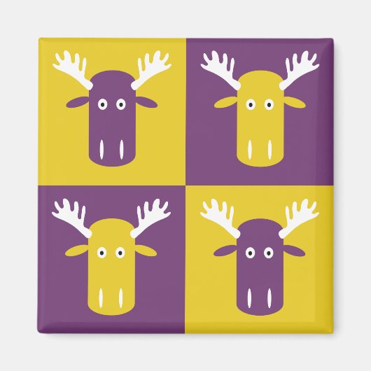 Moose Head Pop Art Magnet (Vorne)