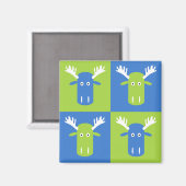 Moose Head Pop Art Magnet (Vorderseite/Rückseite)