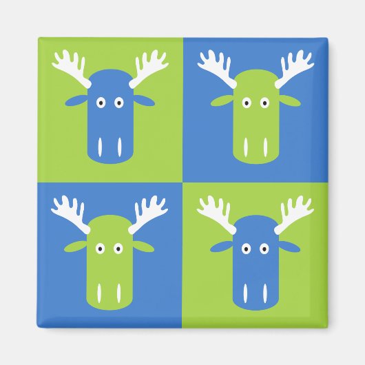 Moose Head Pop Art Magnet (Vorne)