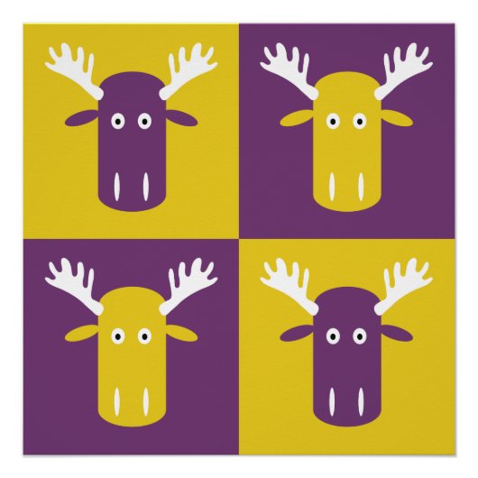 Moose Head Pop Art Poster (Vorderseite)