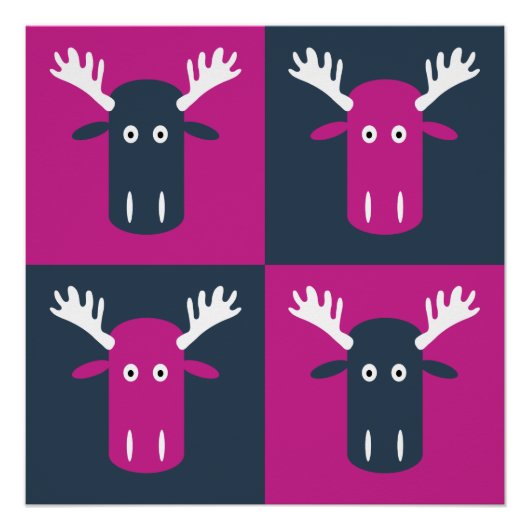 Moose Head Pop Art Poster (Vorderseite)