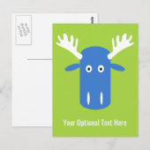 Moose Head Pop Art Postkarte (Vorne/Hinten)