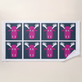 Moose Head Pop Art Strandtuch (Vorderseite)