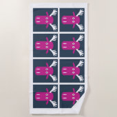 Moose Head Pop Art Strandtuch (Vorderseite)